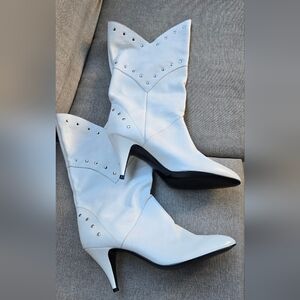 Catleia Brazil Vintage White Leather Boots